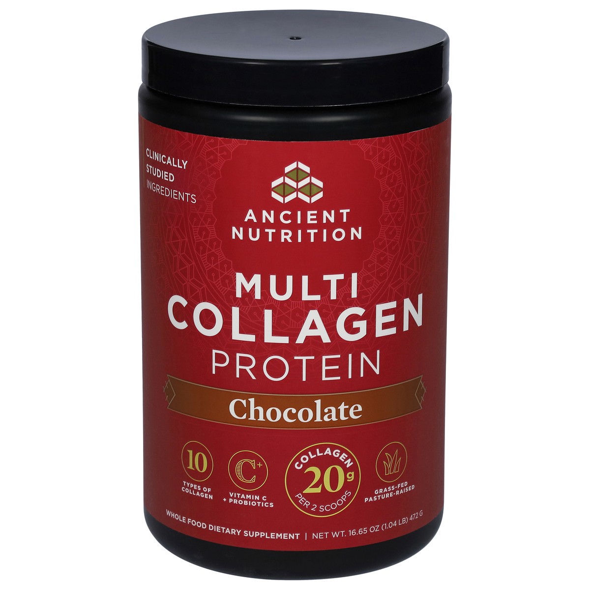 slide 1 of 9, Ancient Nutrition Multi Collagen Protein Powder Chocolate Flavor, 18.5 oz