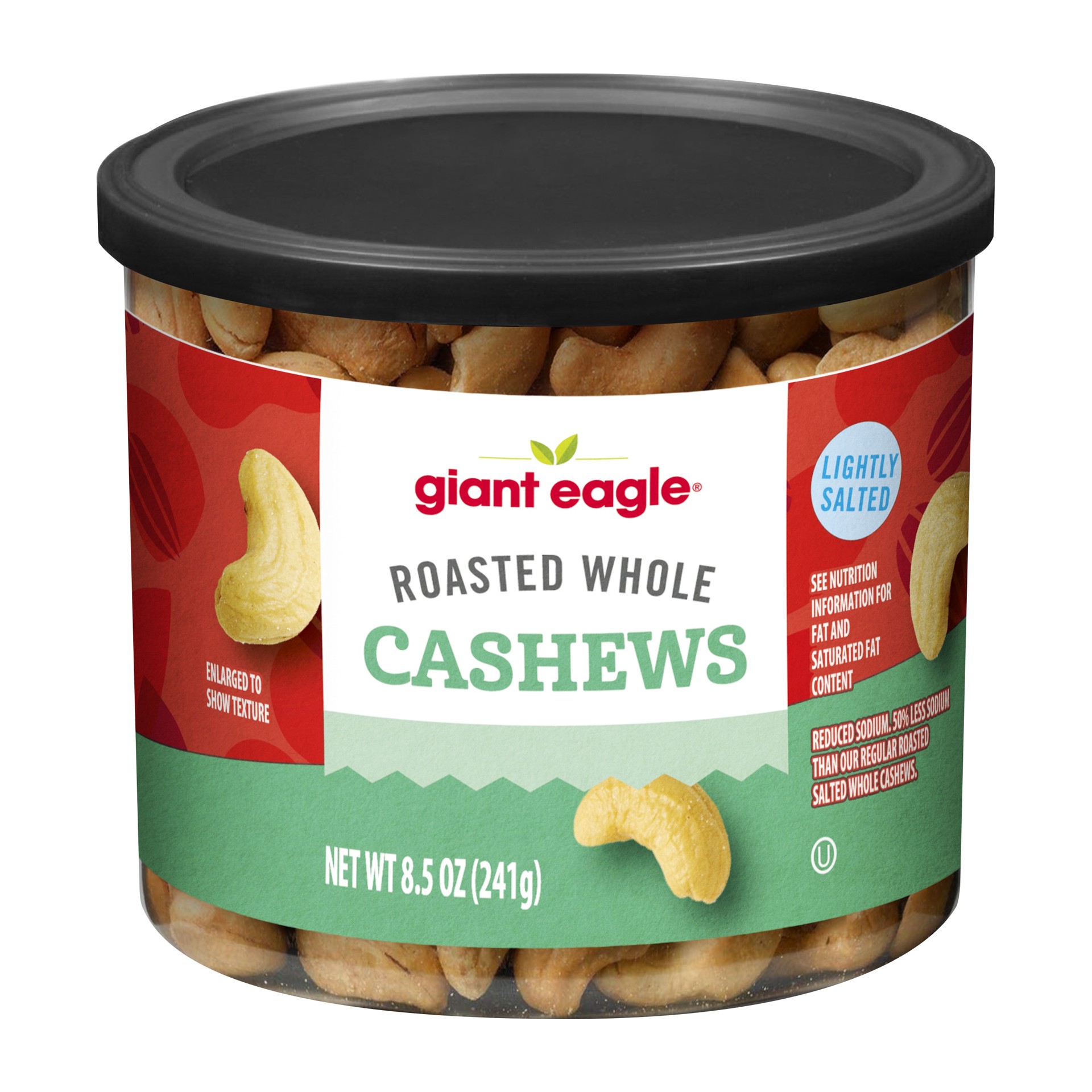 slide 1 of 1, Ge Rstd Low Sod Whole Cashews, 8.5 oz