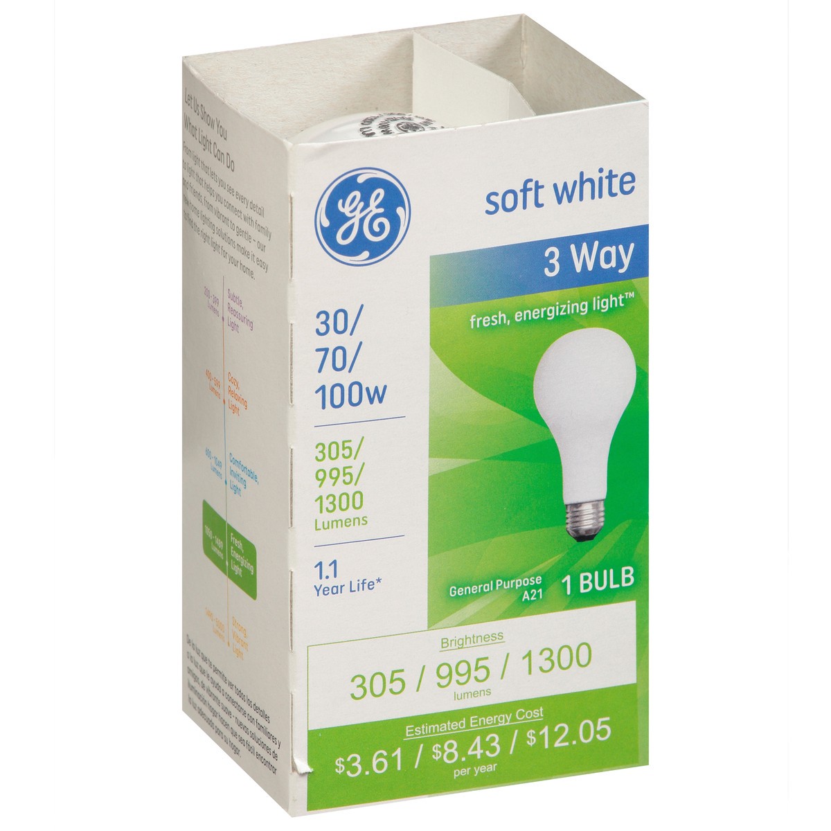 slide 8 of 11, Ge Soft White 3-Way 30/70/100 Watt A21 1Pk, 1 ct