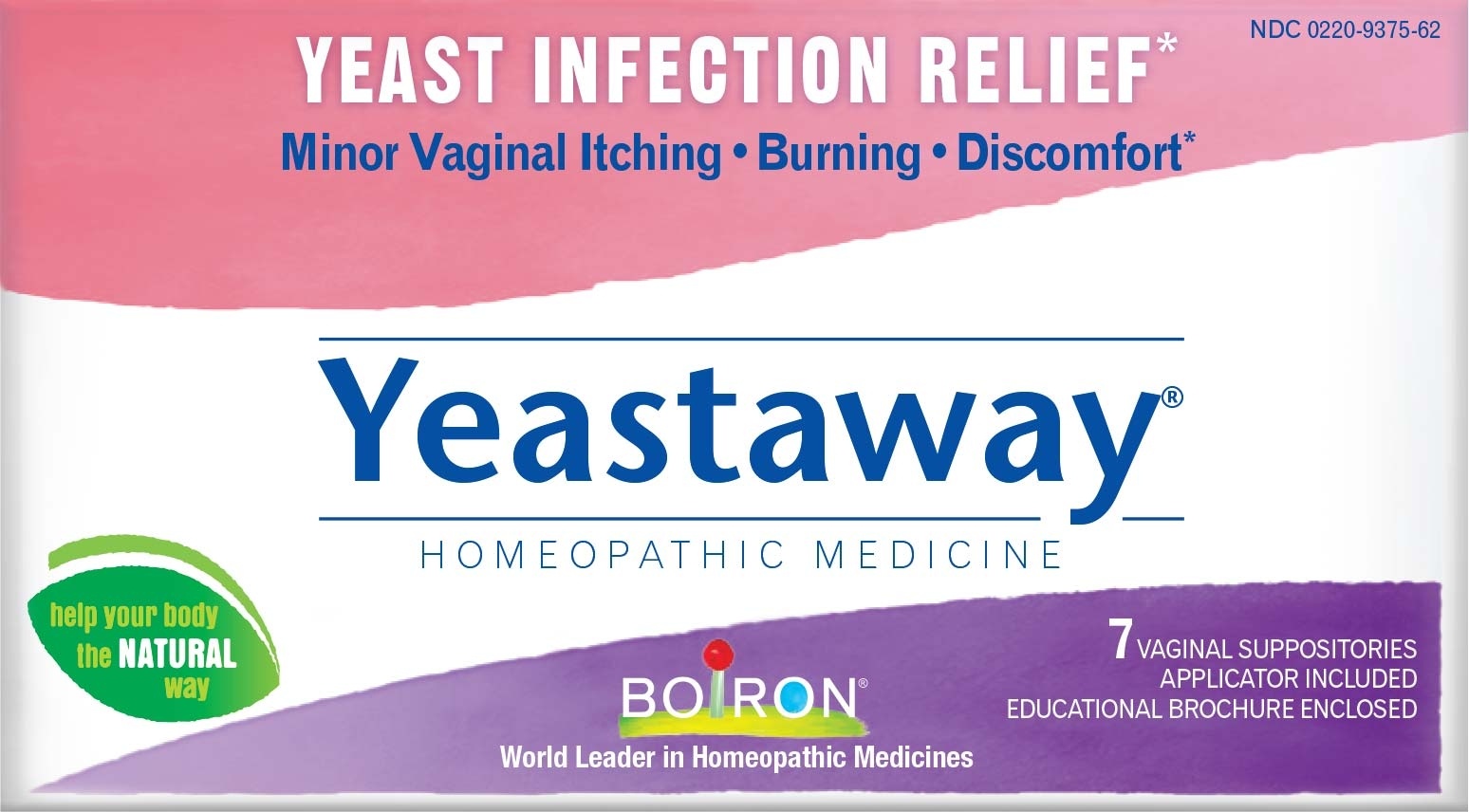 slide 1 of 1, Boiron Homeopathic Yeastaway, 7 Suppositories, 1 ct