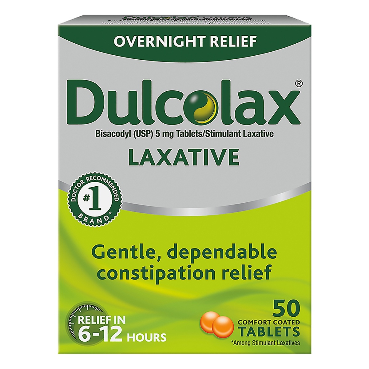 slide 1 of 1, Dulcolax Comfort Coated Tablets 5 mg Laxative 50 50 ea, 50 ct