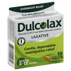 Dulcolax Stimulant Laxative Tablets for Constipation Relief, 50 Ct.