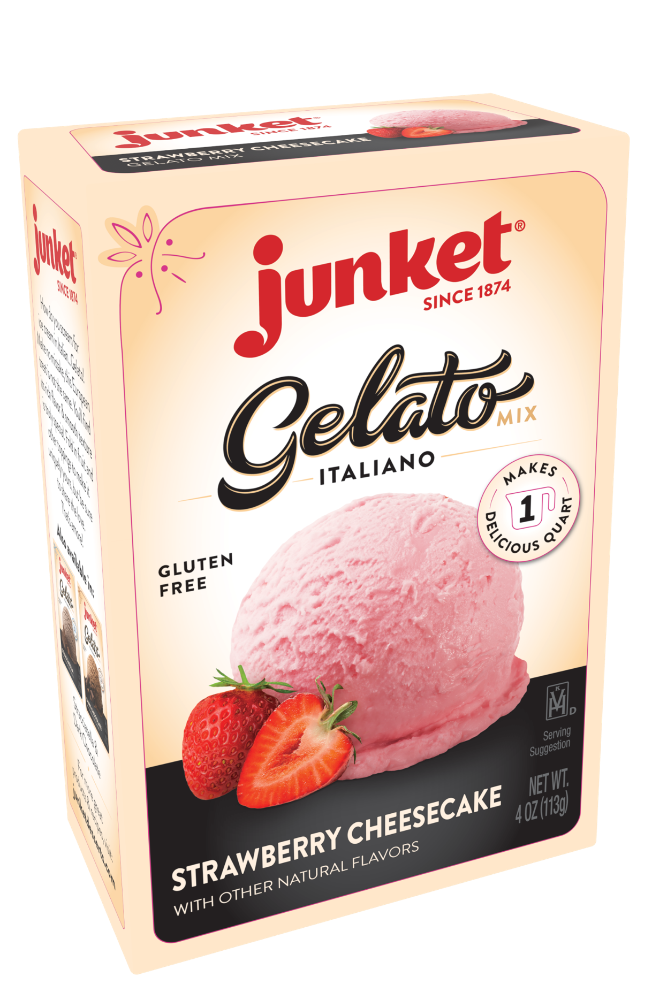slide 1 of 4, Junket Strawberry Cheesecake Gelato Mix, 4 oz