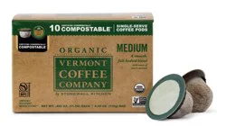 Vermont Coffee Company Organic Medium Coffee, 10 - 0.405 oz Single-Serve Pods