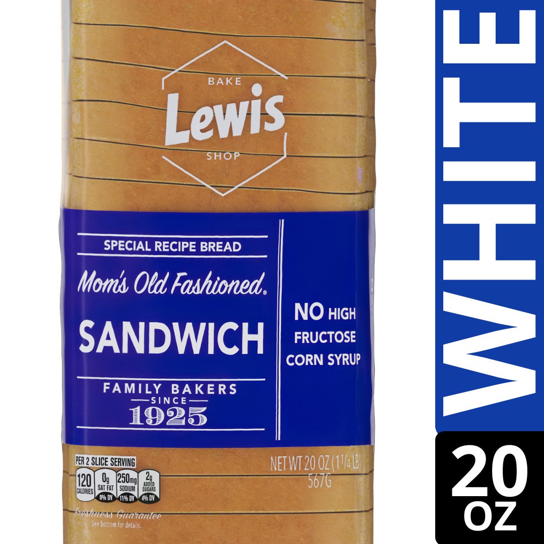 slide 1 of 5, Lewis Bakeries Mom's Old Fashion White Sandwich Bread, 20 oz, 20 oz