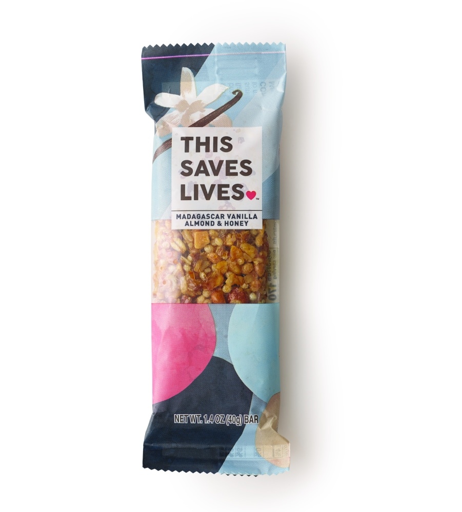 slide 1 of 1, Starbucks This Saves Lives Madagascar Vanilla Almond & Honey Bar, 1.4 oz