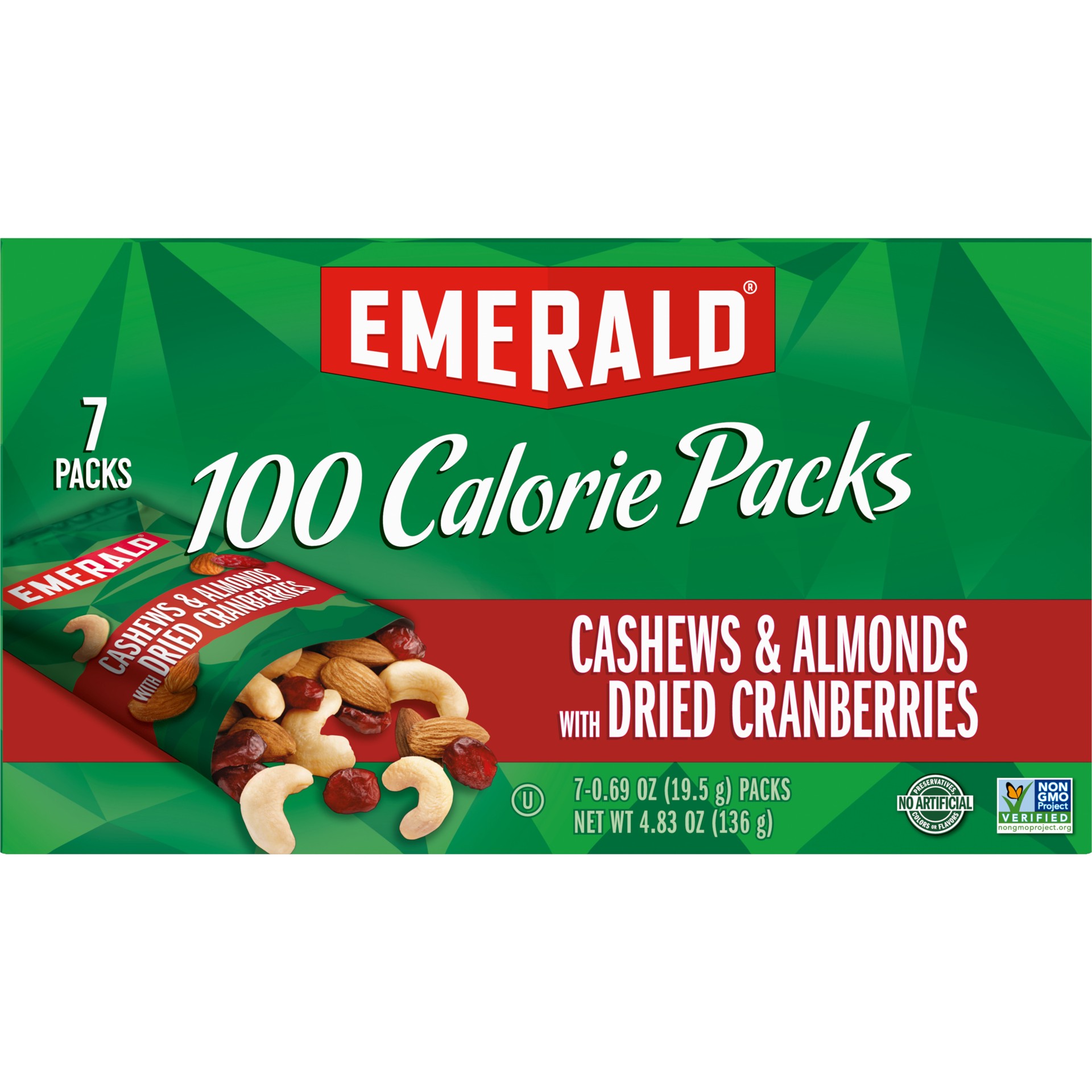 slide 3 of 5, Emerald Cashews & Almonds with Dried Cranberries, 7 ct