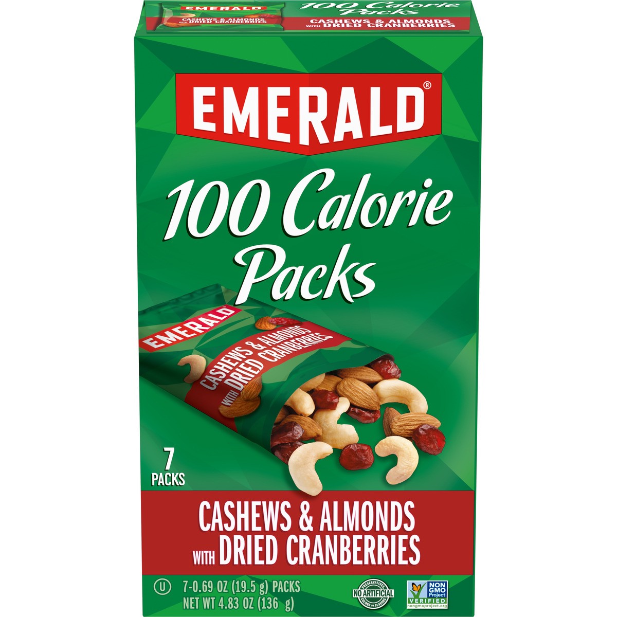 slide 1 of 5, Emerald Cashews & Almonds with Dried Cranberries, 4.830 oz