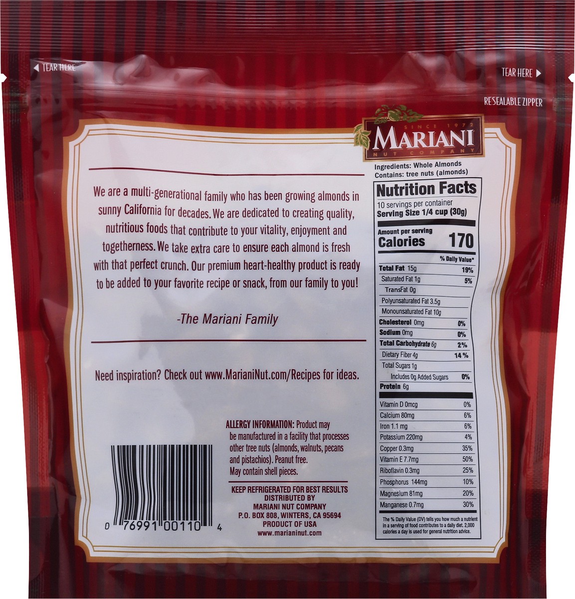 slide 8 of 10, Mariani Whole Premium Almonds 10 oz, 10 oz