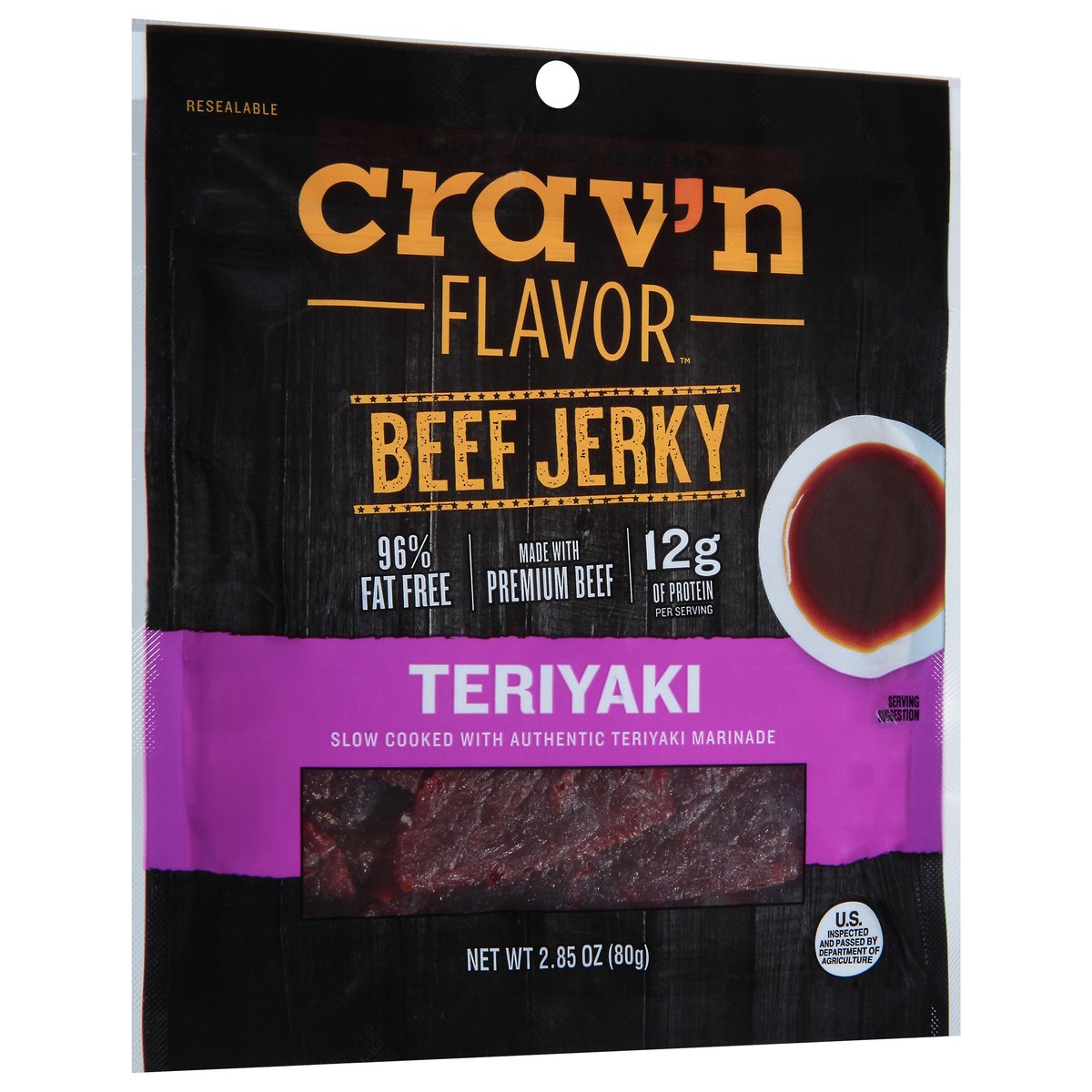 slide 7 of 13, Crav'n Flavor Teriyaki Beef Jerky 2.85 oz, 2.85 oz