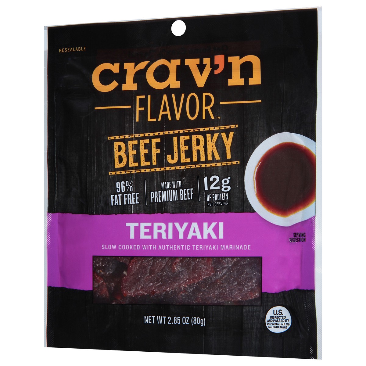 slide 12 of 13, Crav'n Flavor Teriyaki Beef Jerky 2.85 oz, 2.85 oz