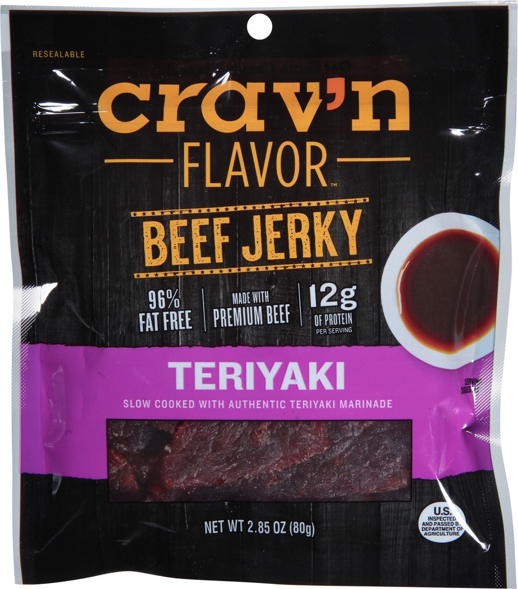 slide 5 of 13, Crav'n Flavor Teriyaki Beef Jerky 2.85 oz, 2.85 oz