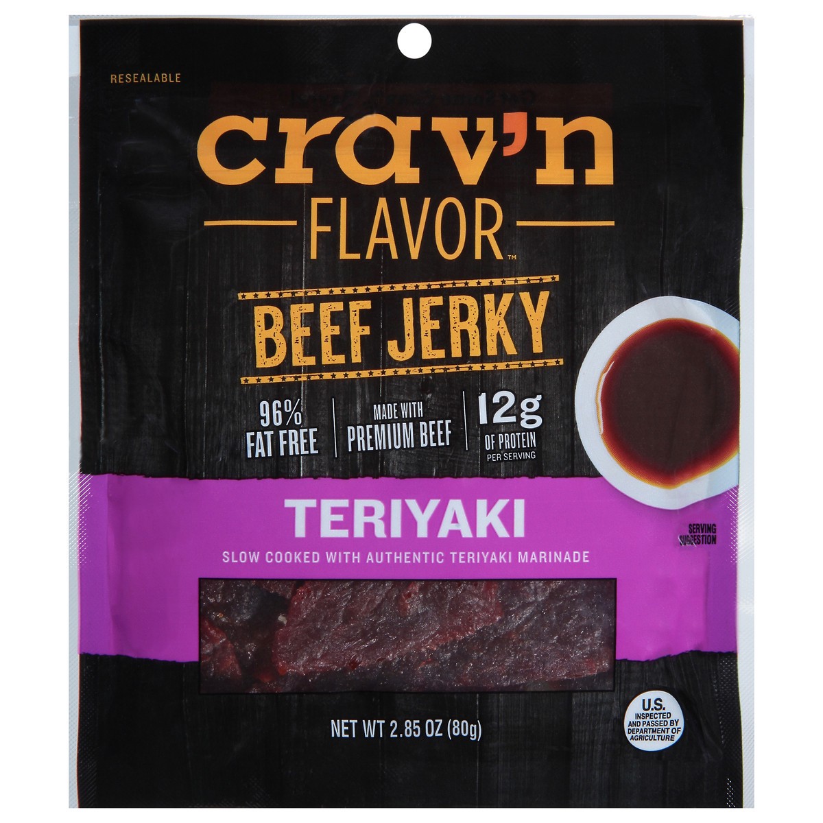 slide 1 of 13, Crav'n Flavor Teriyaki Beef Jerky 2.85 oz, 2.85 oz