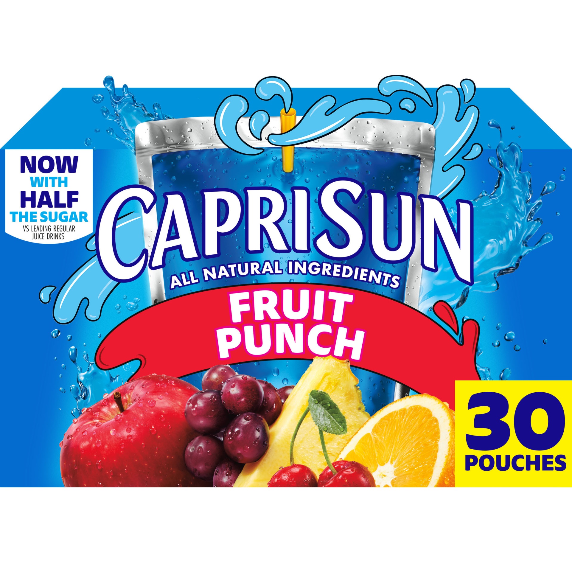 slide 1 of 13, Capri Sun Fruit Punch Juice Drink Blend Pouches, 30 ct; 6 fl oz