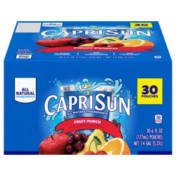 Capri Sun Fruit Punch flavored Juice Drink Blend, 30 ct Box, 6 fl oz Pouches