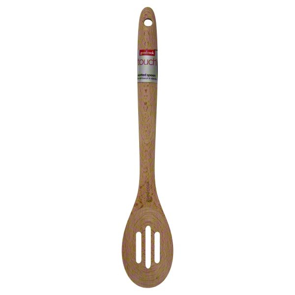 slide 1 of 2, Good Cook Touch Wood Slotted Spoon, 1 ct