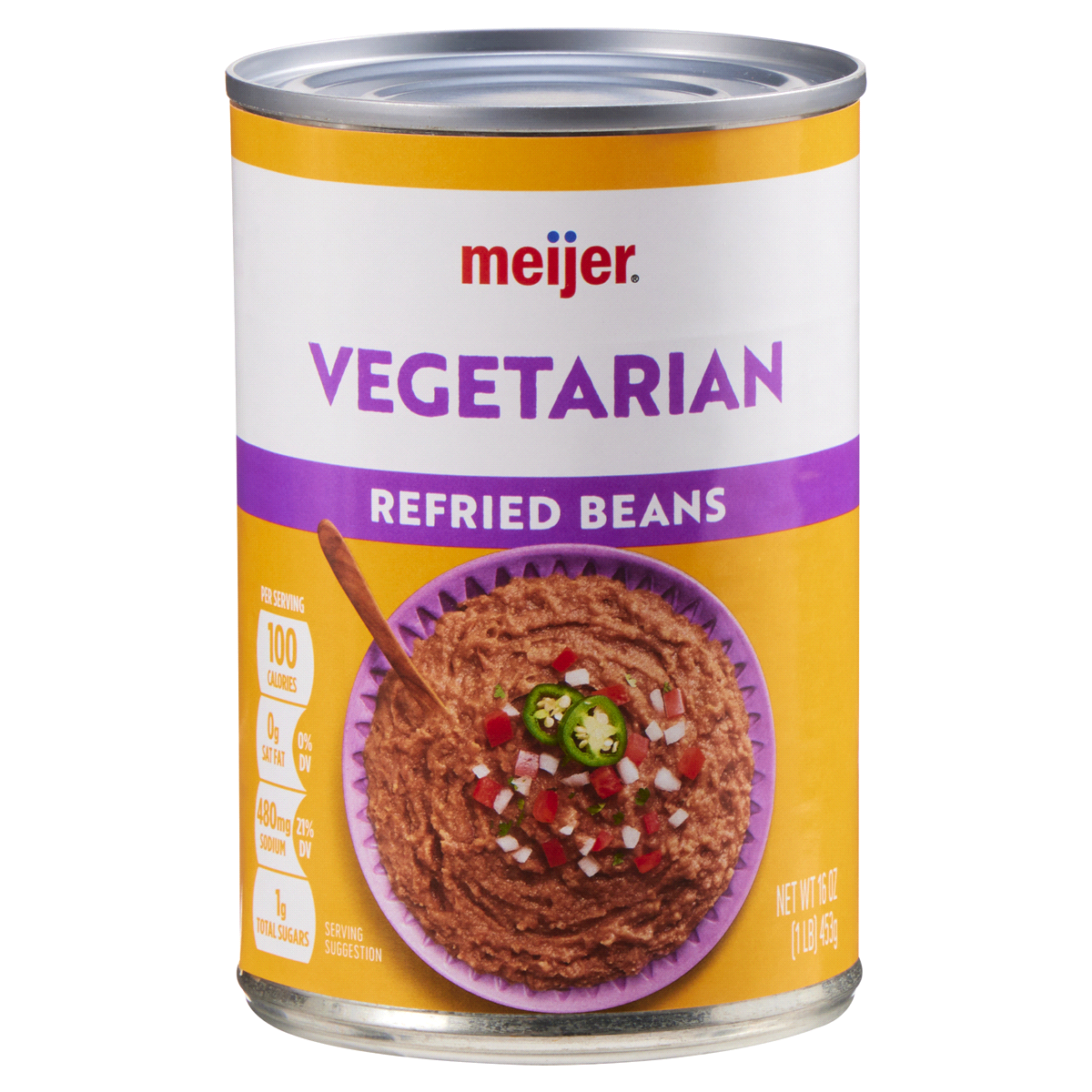 slide 1 of 3, Meijer Vegetarian Refried Beans, 16 oz