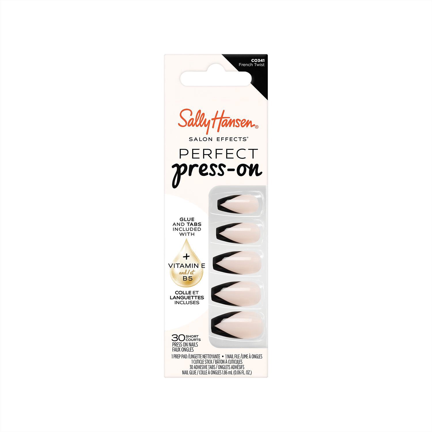slide 1 of 1, SALLY HANSEN Sh Perfect Press On French Twist, 1 ct