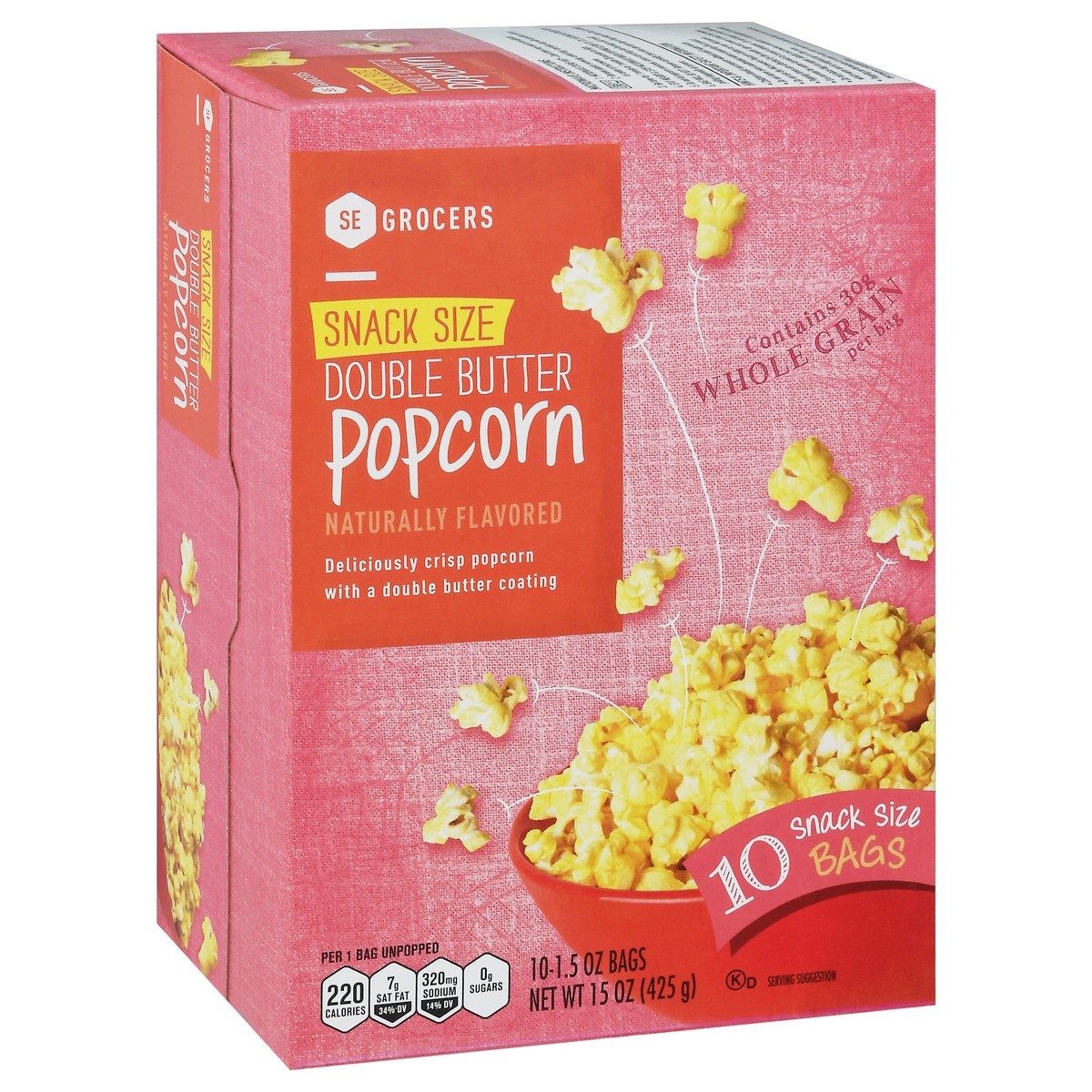 slide 9 of 10, SE Grocers Naturally Flavored Snake Size Double Butter Popcorn - 10 CT, 10 ct