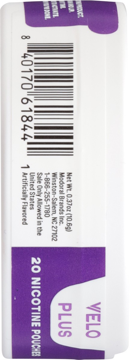 slide 10 of 12, Velo Plus 6 mg Wild Berry Nicotine Pouches 20 ea, 20 ct