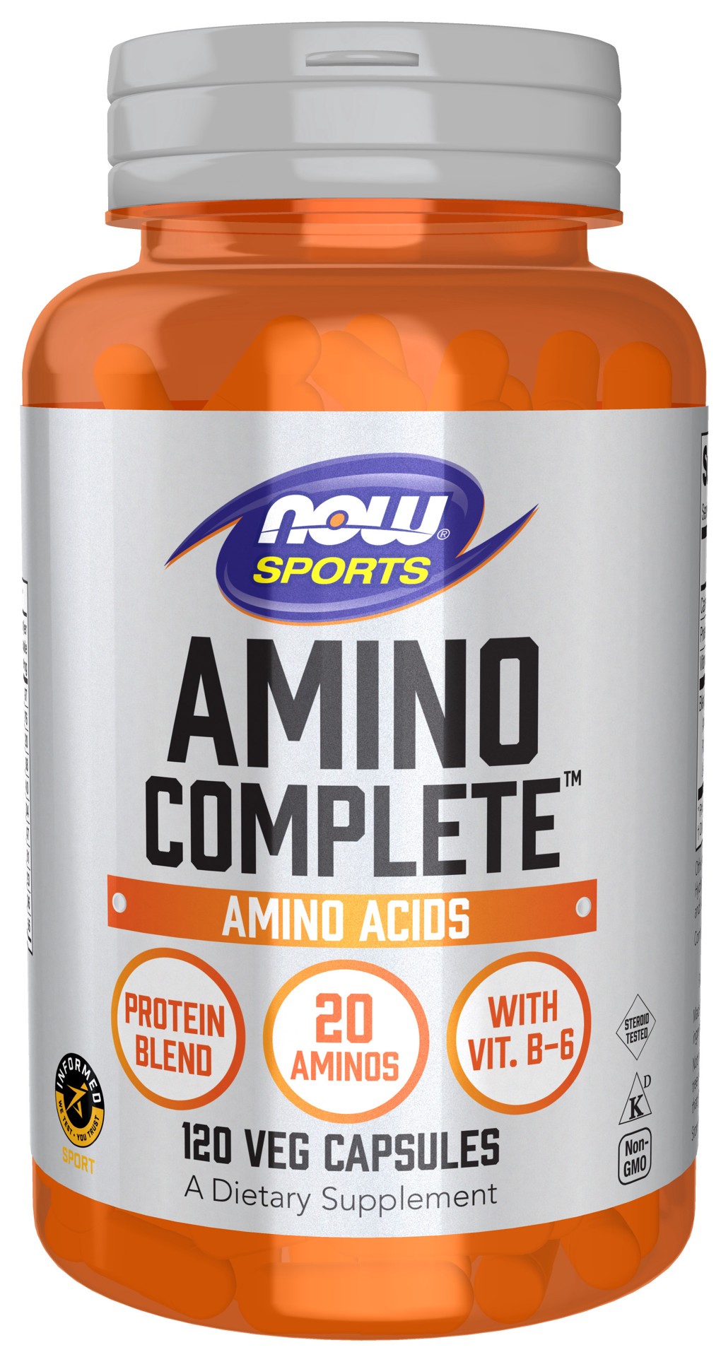 slide 1 of 2, NOW Sports Amino Complete™ - 120 Veg Capsules, 120 ct