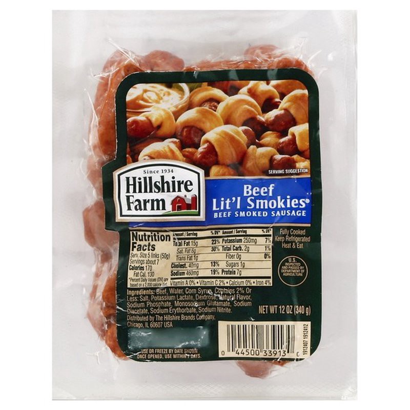 slide 1 of 3, Hillshire Farm Beef Lit'l Smokies Smoked Sausage, 12 oz., 12 oz