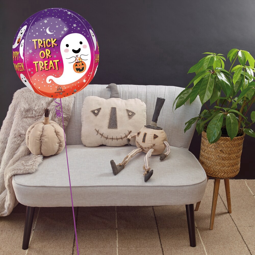 slide 3 of 4, Trick or Treat Orbz Helium Filled Balloon, 16 in
