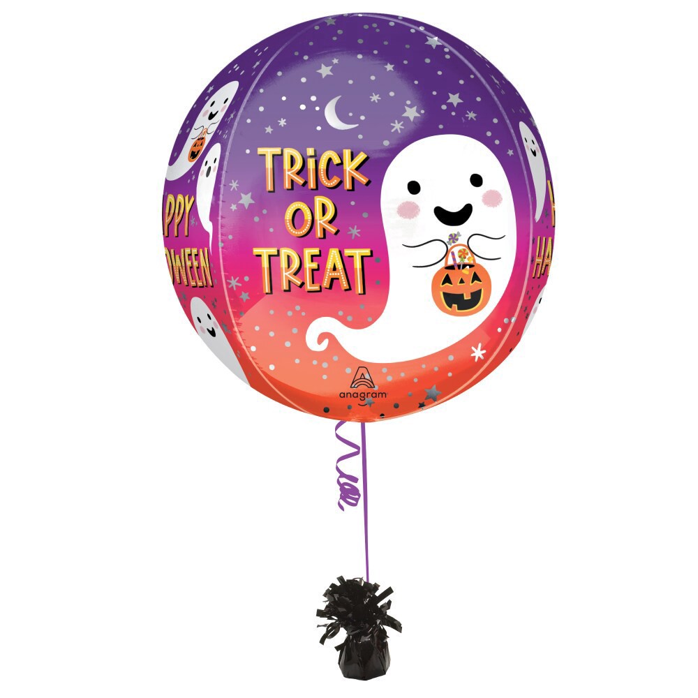 slide 2 of 4, Trick or Treat Orbz Helium Filled Balloon, 16 in
