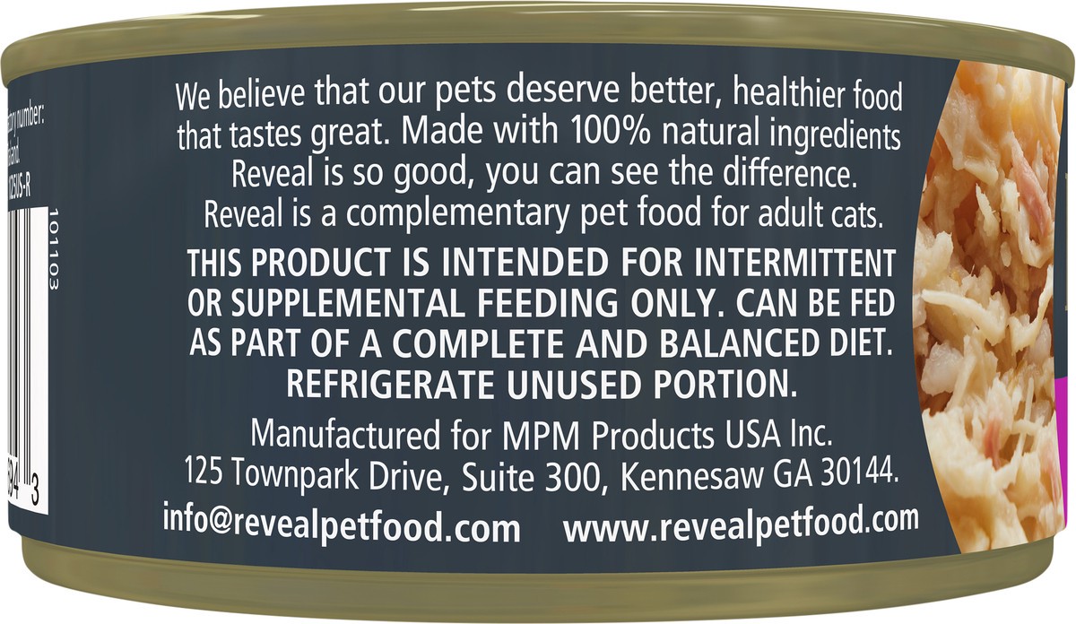 slide 9 of 10, Reveal Natural Wet Cat Food Chicken Breast with Duck in Broth 2.47 oz Can, 2.12 oz