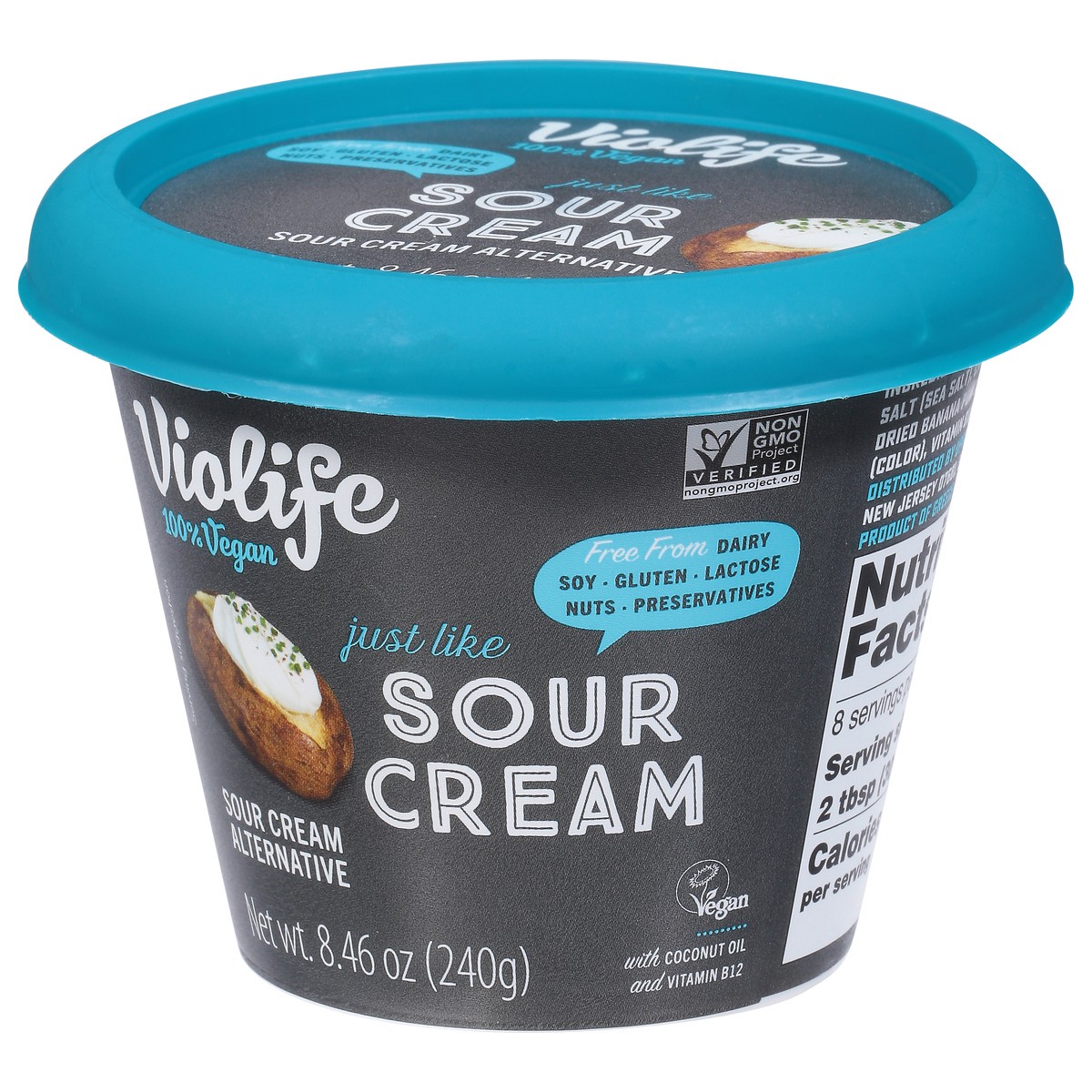 slide 8 of 9, Violife Just like Sour Cream, 100% Dairy Free Vegan, 8.46 oz Tub (Refrigerated), 8.46 oz