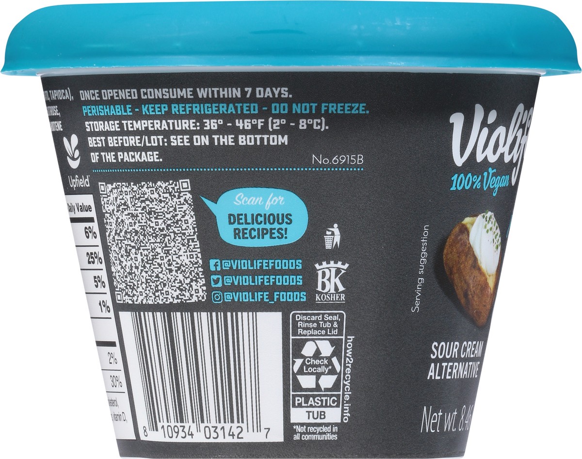 slide 5 of 9, Violife Just like Sour Cream, 100% Dairy Free Vegan, 8.46 oz Tub (Refrigerated), 8.46 oz