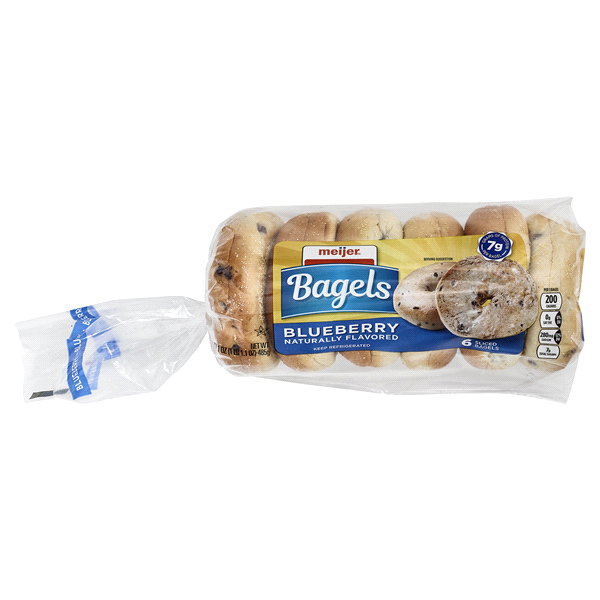 slide 1 of 1, Meijer Blueberry Bagels, 6 ct