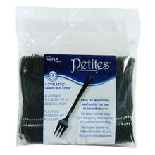 Petites Black Plastic Petite Forks