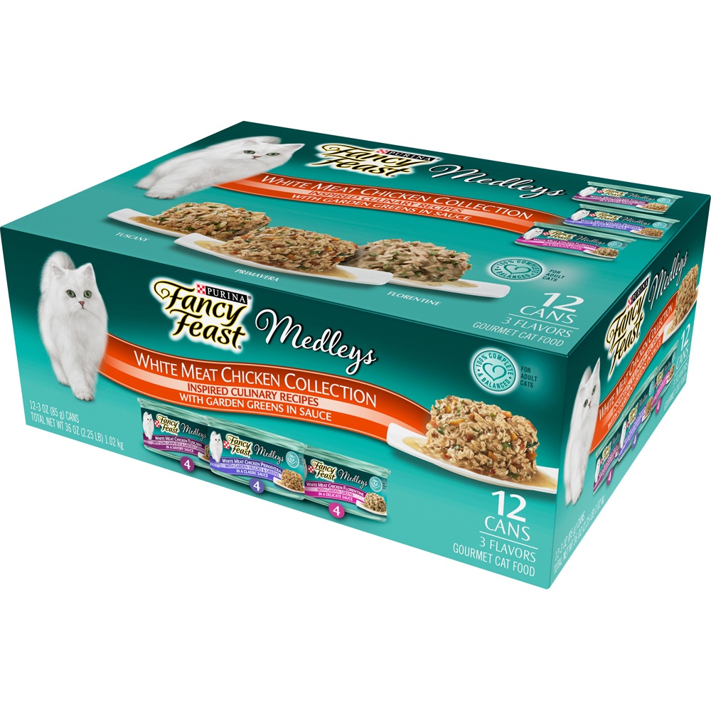 Purina Fancy Feast Medleys White Meat Chicken Recipe Variety Collection ...