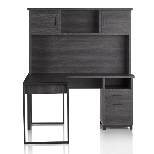 slide 6 of 10, Realspace Dejori 59"W L-Shaped Desk With Hutch, Charcoal, 1 ct