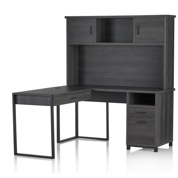slide 10 of 10, Realspace Dejori 59"W L-Shaped Desk With Hutch, Charcoal, 1 ct