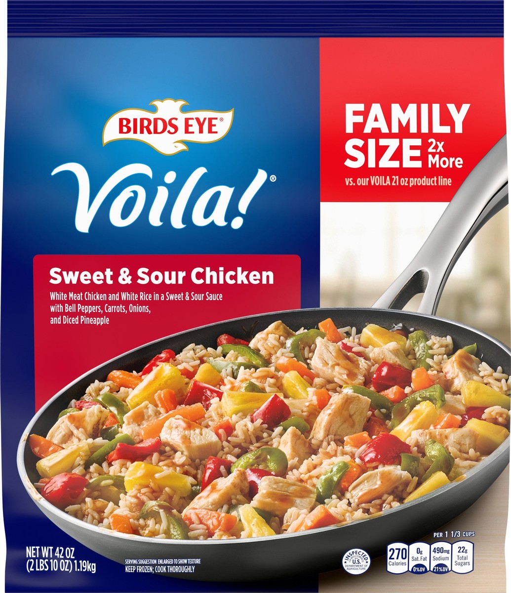 slide 7 of 8, Birds Eye Voila! Family Size Sweet & Sour Chicken 42 oz, 42 oz