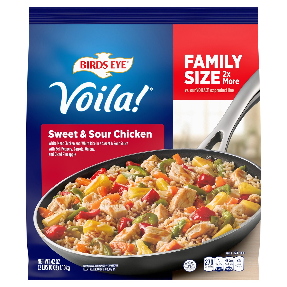 slide 1 of 8, Birds Eye Voila! Family Size Sweet & Sour Chicken 42 oz, 42 oz