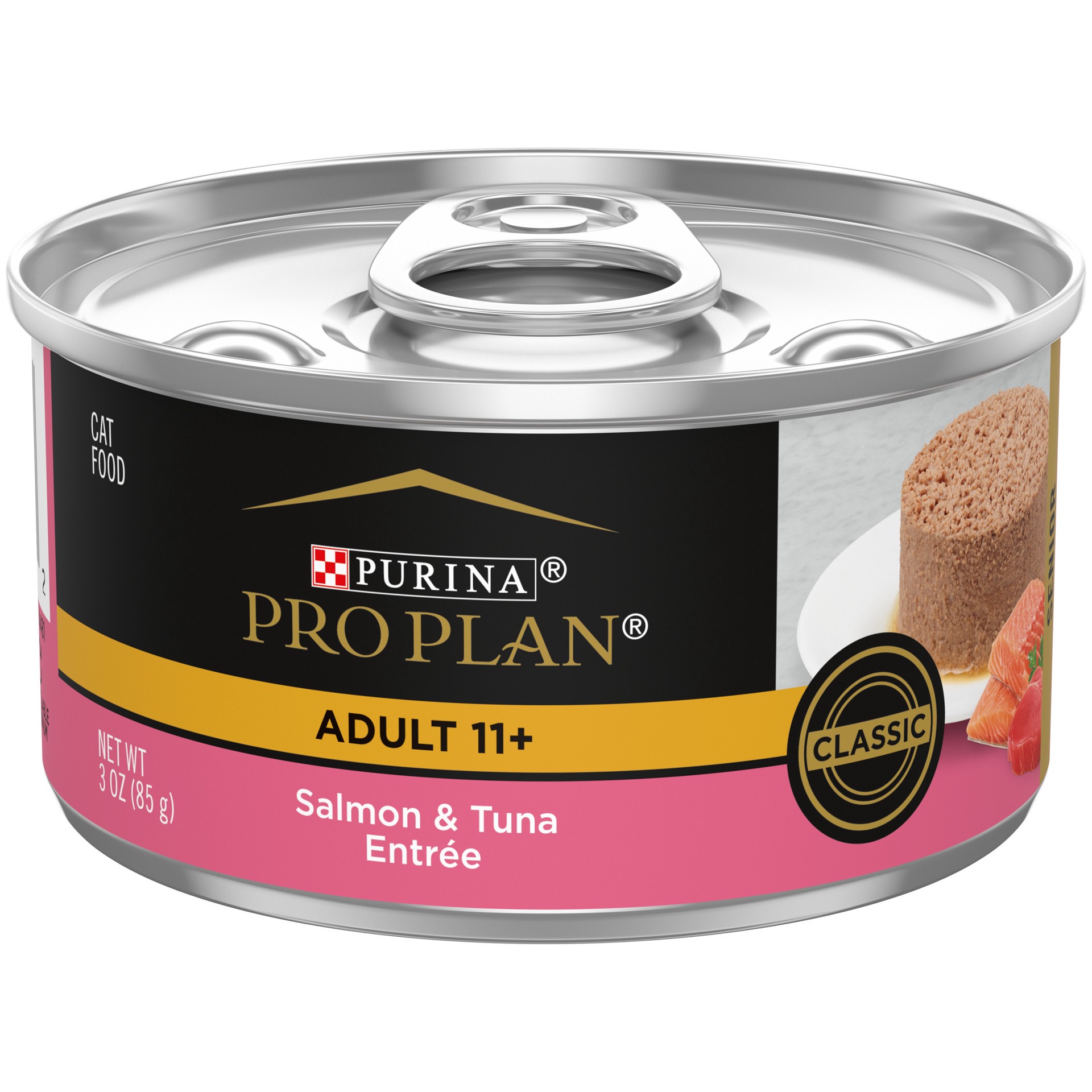 slide 1 of 6, Pro Plan Purina Pro Plan Pate High Protein Senior Wet Cat Food, SENIOR 11+ Salmon & Tuna Entree, 3 oz