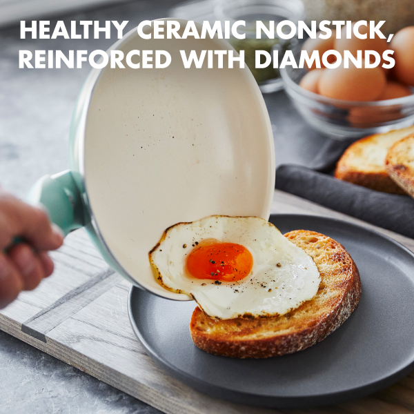 slide 10 of 22, GreenPan Turquoise Rio Collection Healthy Ceramic Nonstick Cookware Set 16 Pieces 1 ea, 1 ct