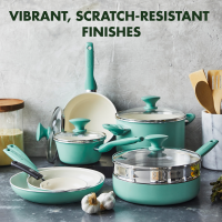 slide 11 of 22, GreenPan Turquoise Rio Collection Healthy Ceramic Nonstick Cookware Set 16 Pieces 1 ea, 1 ct