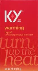 K-Y Warming Liquid Lube, Sensorial Personal Lubricant, Glycerin Based Formula, Safe to Use with Latex Condoms, For Men, Women and Couples, 2.5 FL OZ