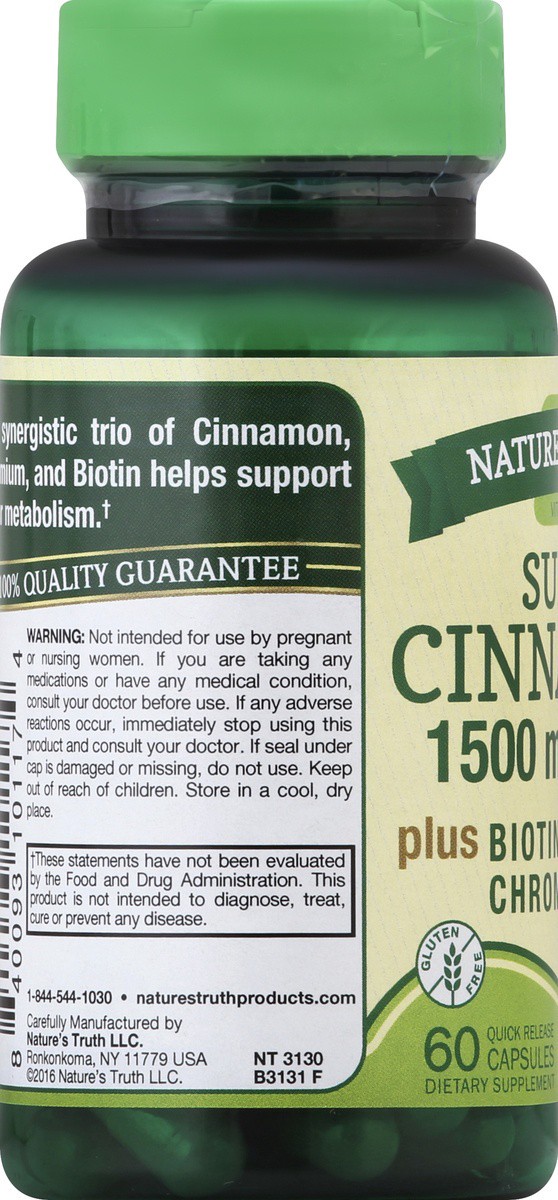 slide 4 of 5, Nature's Truth Cinnamon 60 ea, 60 cnt