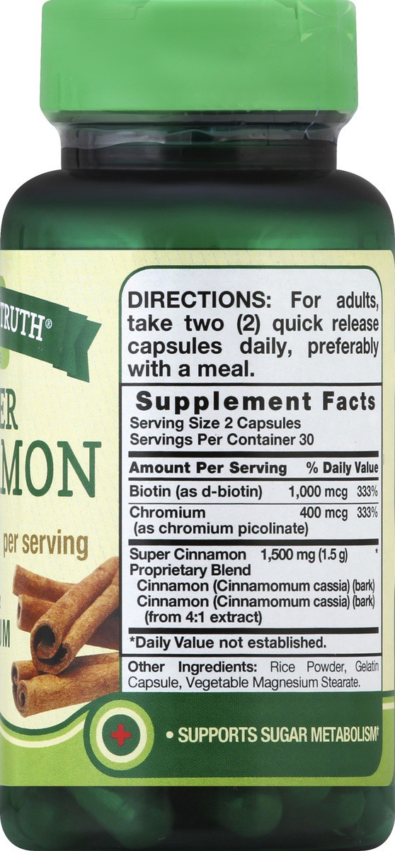 slide 5 of 5, Nature's Truth Cinnamon 60 ea, 60 cnt