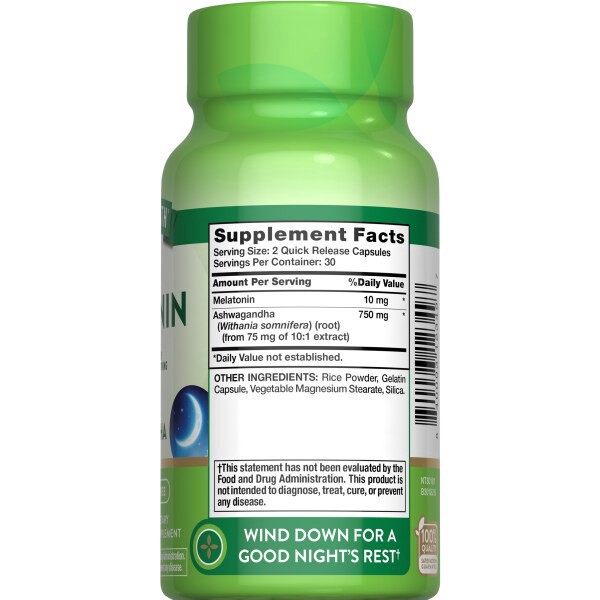 slide 4 of 13, Nature's Truth Melatonin 10Mg Ashwagandha 60 Count, 60 ct