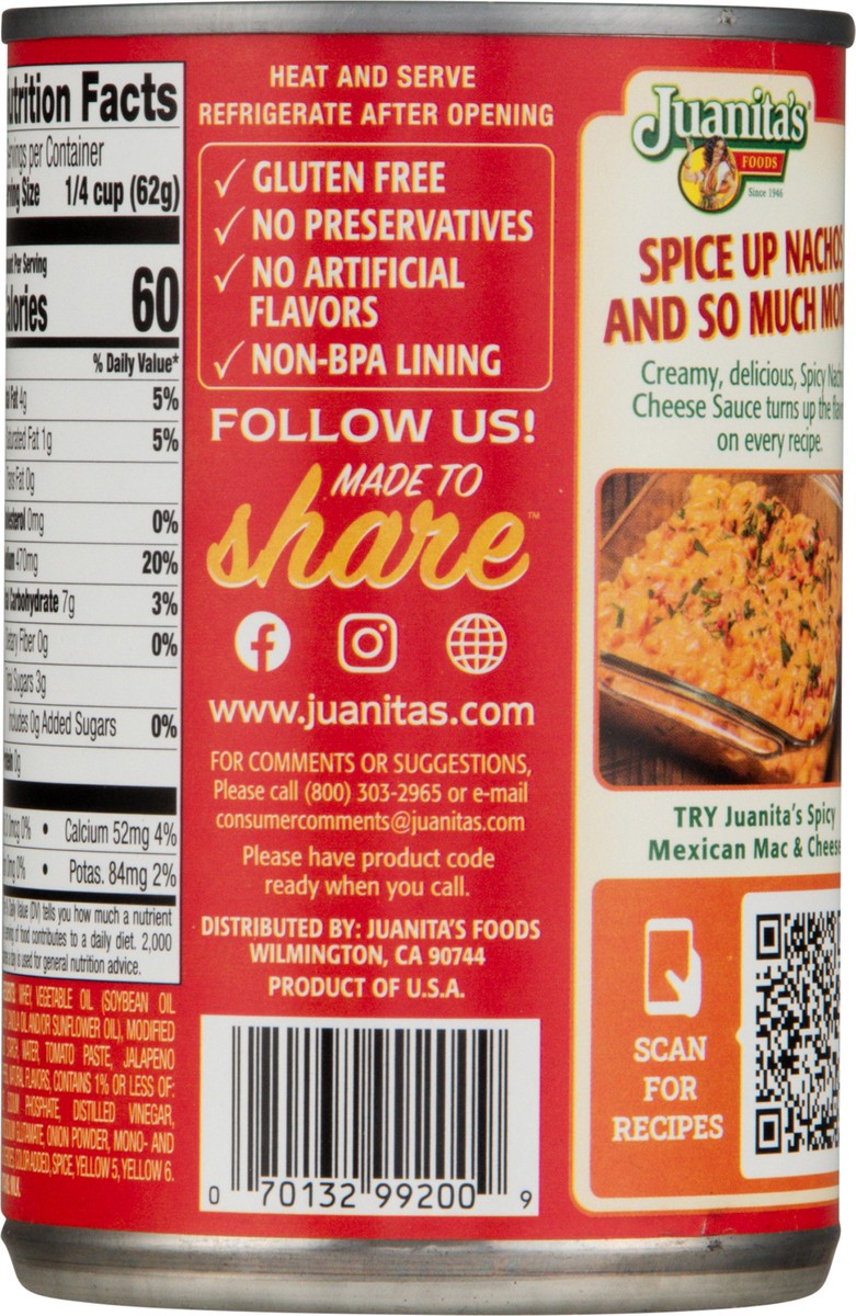 slide 6 of 13, Juanita's Nacho Cheese Sauce Hot & Spicy, 15 oz can, 15 oz