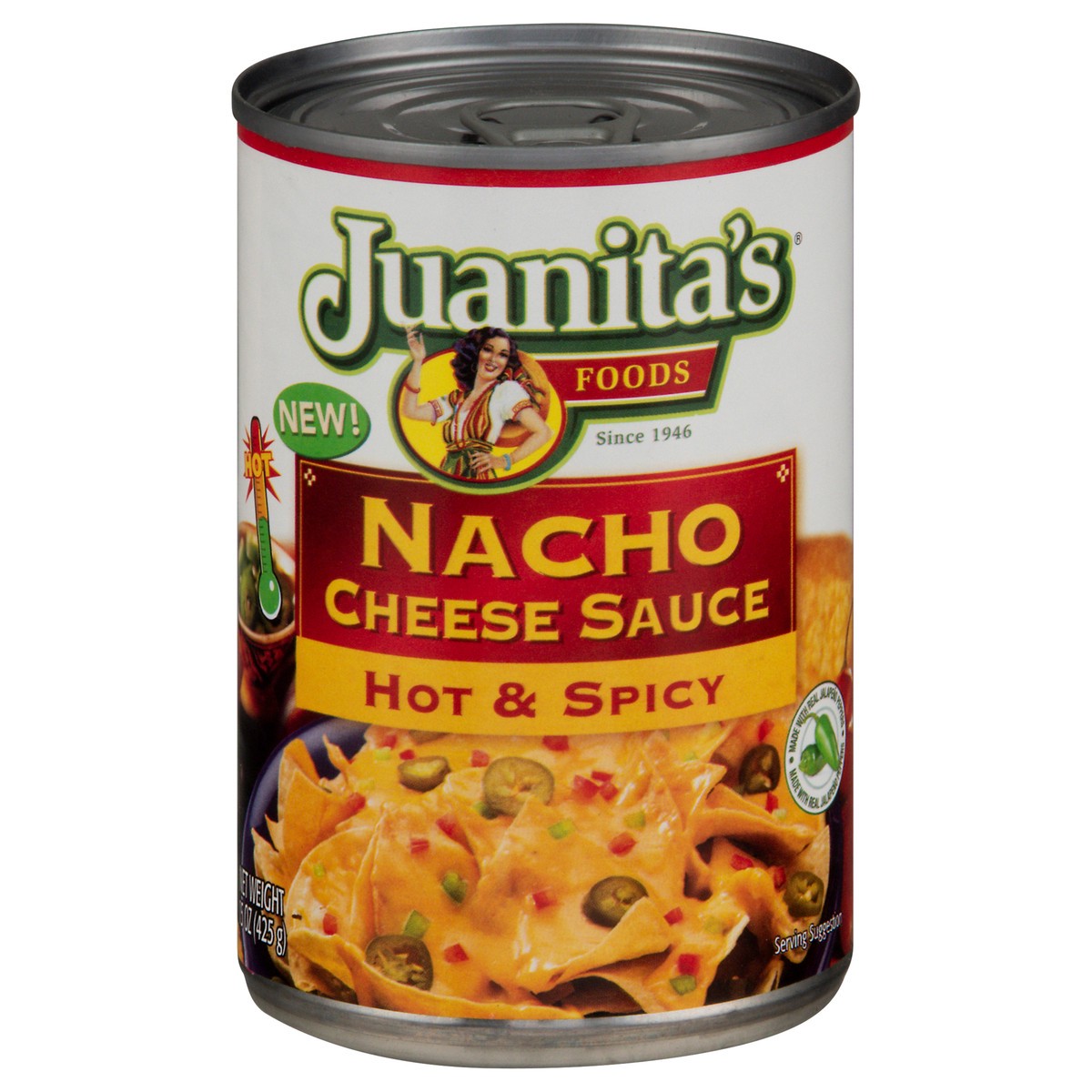 slide 7 of 13, Juanita's Nacho Cheese Sauce Hot & Spicy, 15 oz can, 15 oz