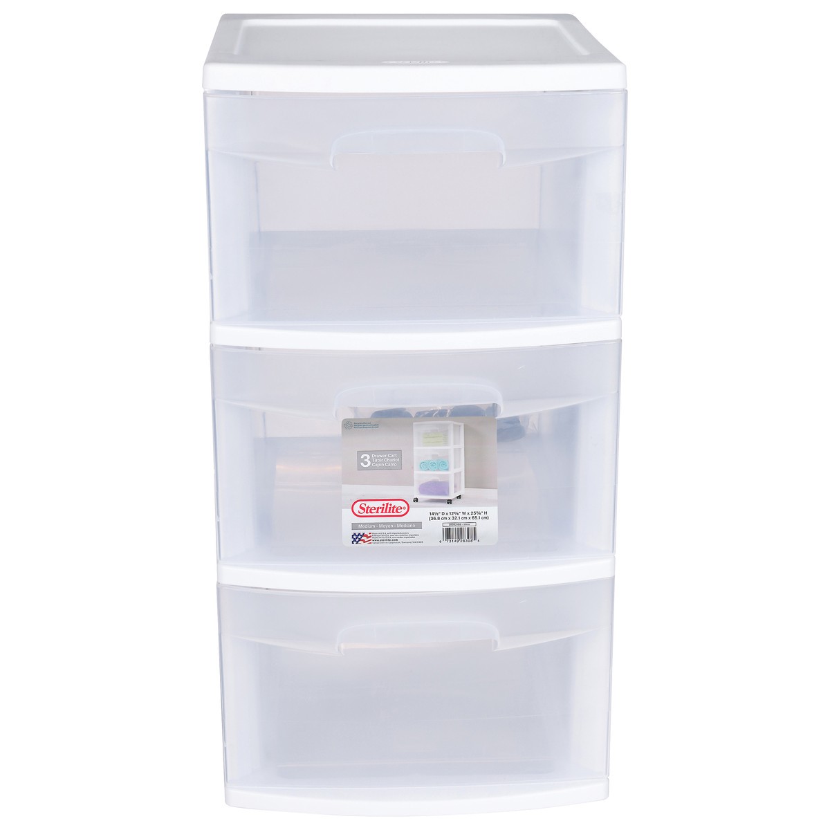 slide 1 of 9, Sterilite 3-Drawer Cart - White, 1 ct