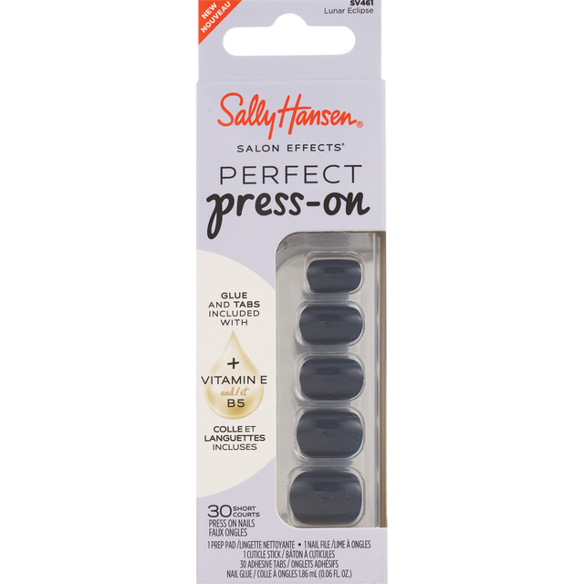slide 1 of 1, SALLY HANSEN Sh Perfect Press On Lunar Eclipse, 1 ct