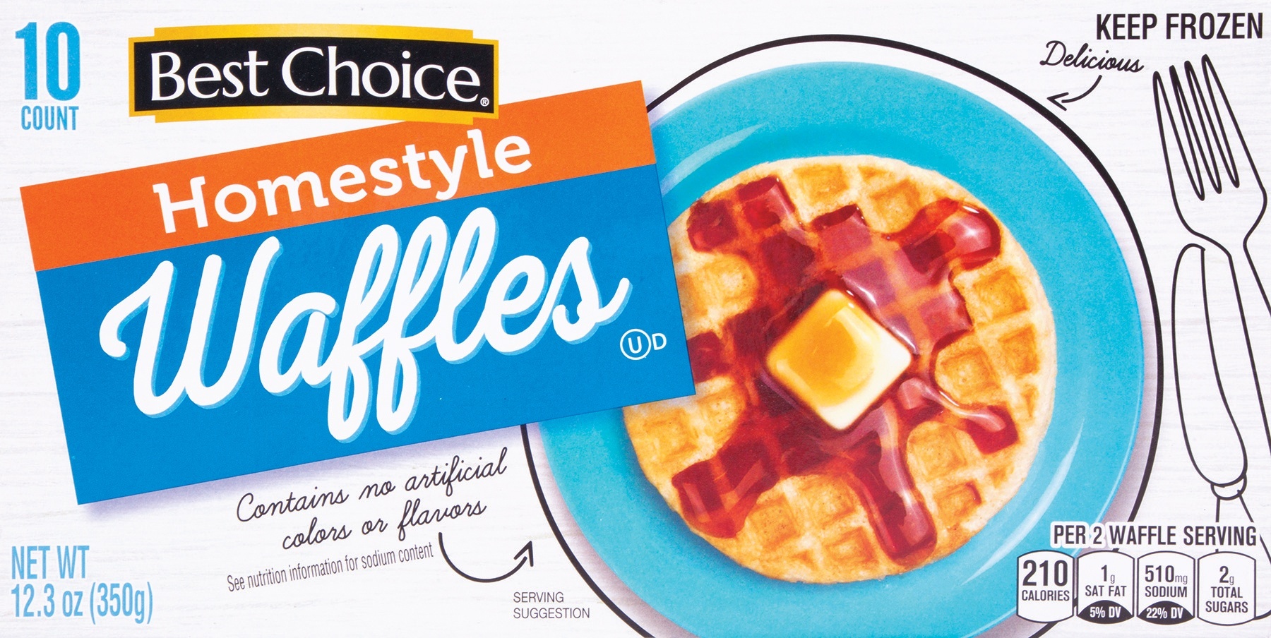 slide 1 of 1, Best Choice Homestyle Waffles, 12.3 oz